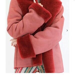 Judith March Rose and Burgundy Teddy Jacket